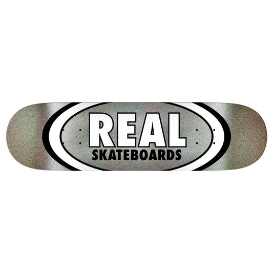 Real Easy Rider Oval Deck 8.25" Silver Glitter (DLXSF Shape #II)