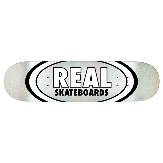 Real Easy Rider Oval Symmetrical Deck 8.5" Silver Glitter (DLXSF Shape #IV)