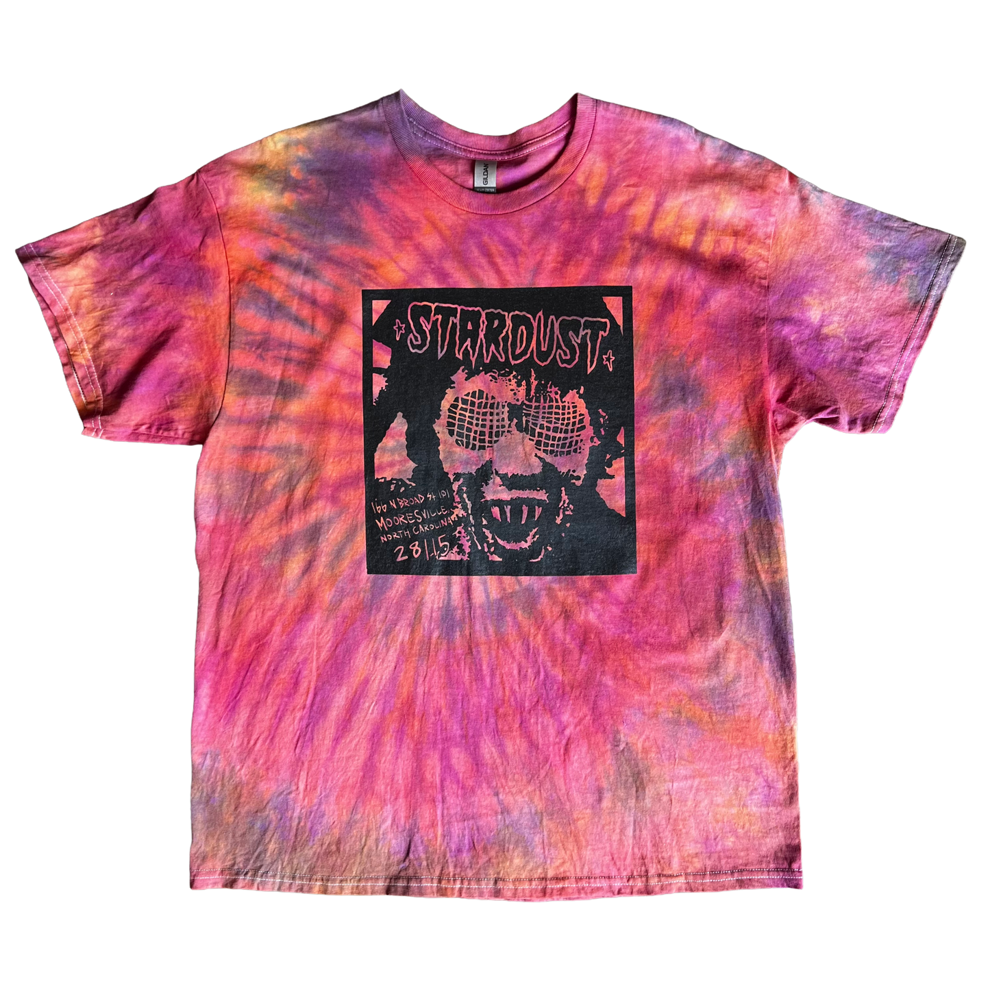 Stardust Skate Shop Human Fly 2.0 Tee 025 Red - Purple - Orange Tie Dye / Black - X-Large