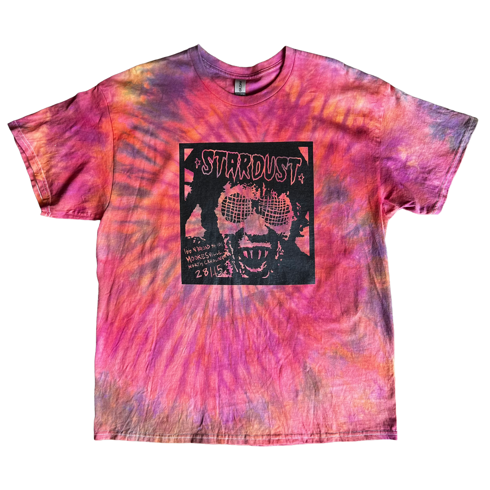 Stardust Skate Shop Human Fly 2.0 Tee 025 Red - Purple - Orange Tie Dye / Black - X-Large