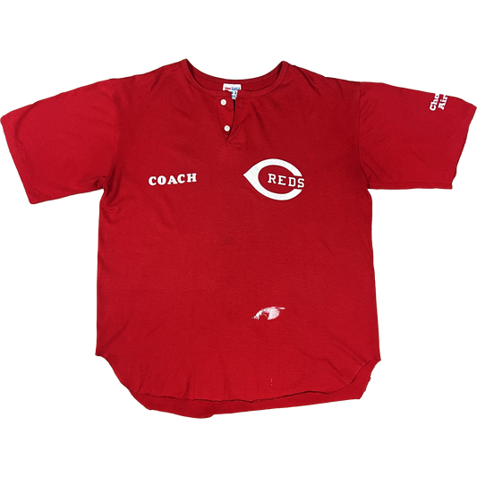 Vintage 1990s Reds Coach Henley Tee - X-Large - Red