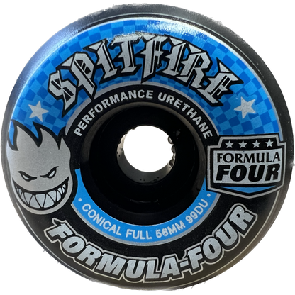 Spitfire Formula Four Conical Full 56mm 99d Set Of 4 Skateboard Wheels Black