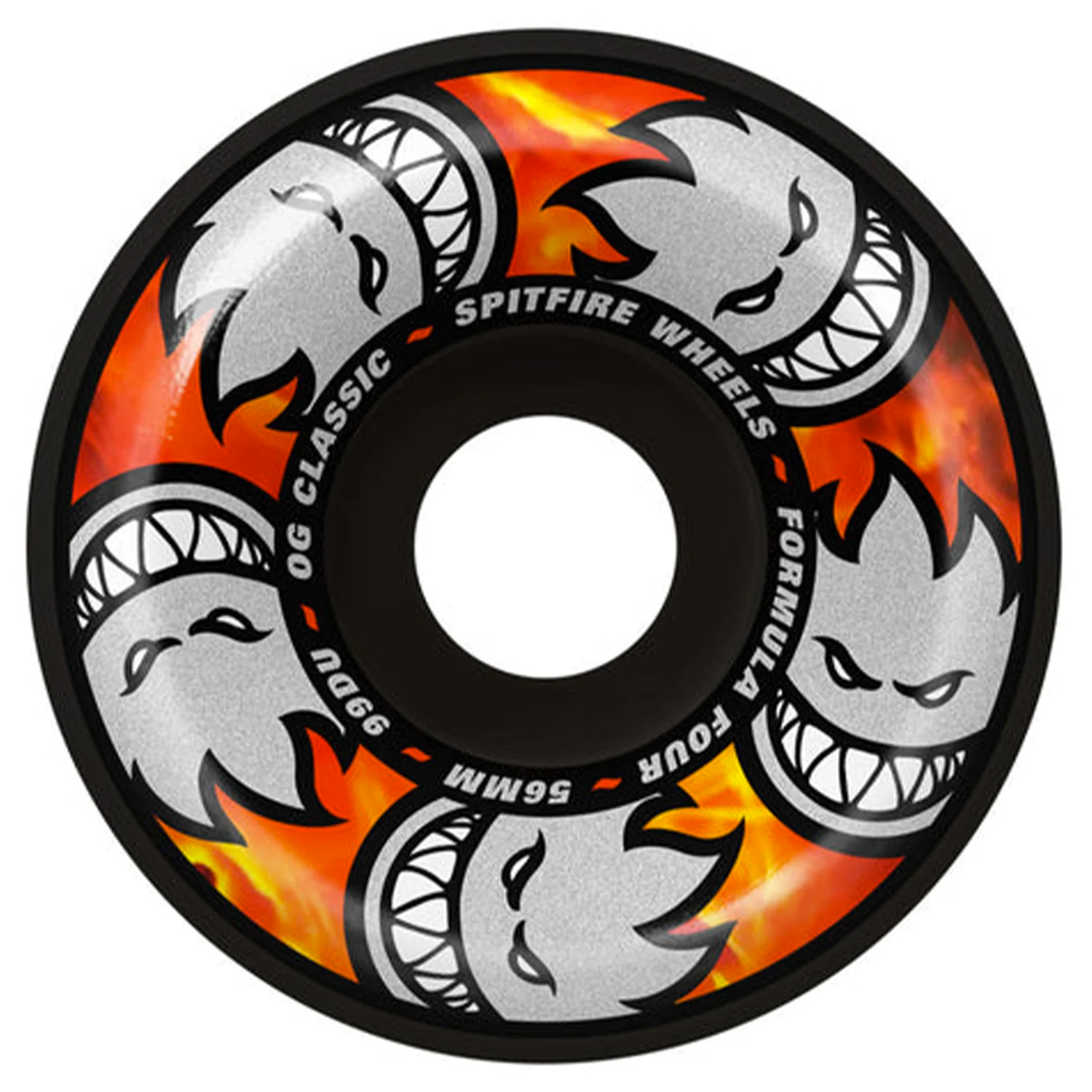 Spitfire Formula Four OG Classic Multiball 56mm 99d Set Of 4 Skateboard Wheels Black