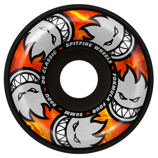 Spitfire Formula Four OG Classic Multiball 56mm 99d Set Of 4 Skateboard Wheels Black