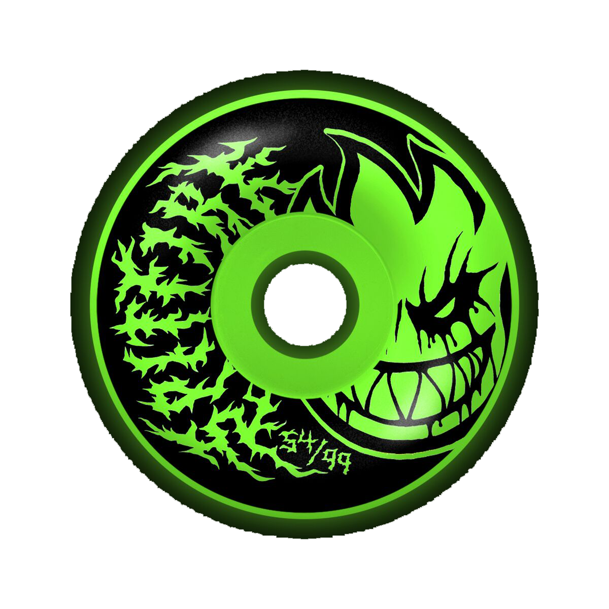 Spitfire Formula Four Deathmask II Radial Full 54mm 99d Set Of 4 Skateboard Wheels Glow In The Dark