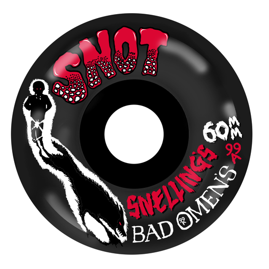 Snot Wheel Co. Jake Snelling Bad Omens 60mm 99a Classic Shape Skateboard Wheels Black
