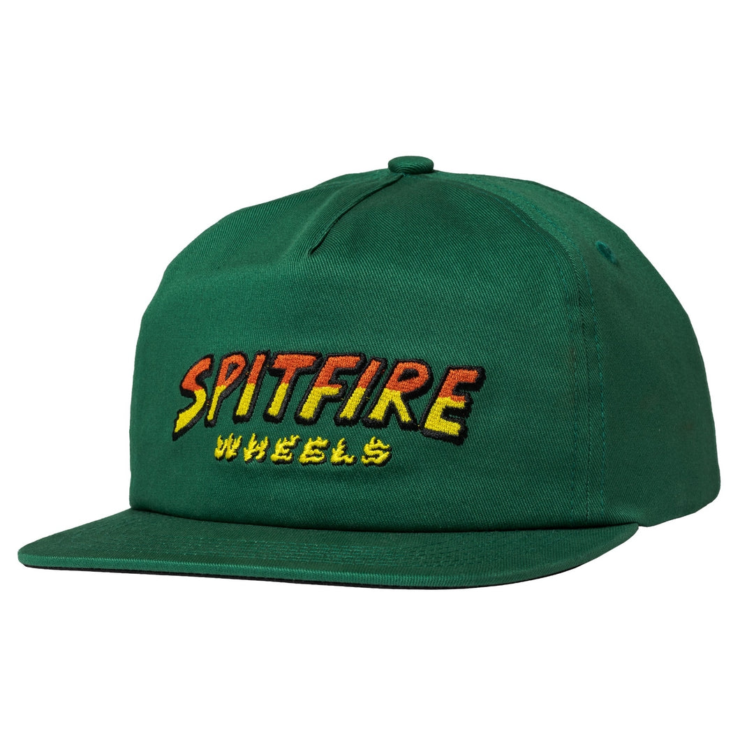 Spitfire Hell Hounds Script Snapback Hat Dark Green