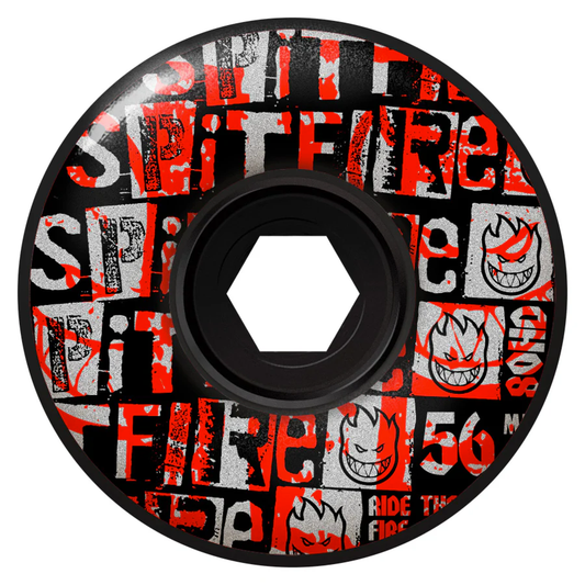Spitfire 80HD Ransom Radial Full 56mm 80a Set Of 4 Skateboard Wheels Black