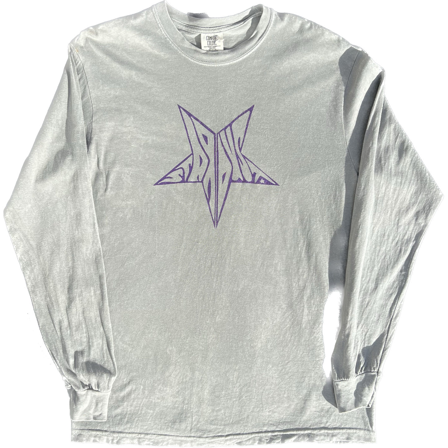Stardust Skate Shop Purple Shimmer Star Long Sleeve Tee 026 - Assorted Colors - 6.1 oz