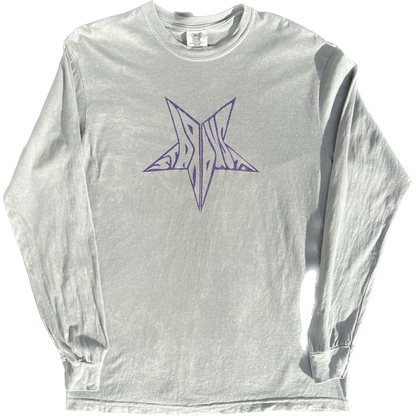 Stardust Skate Shop Purple Shimmer Star Long Sleeve Tee 026 - Assorted Colors - 6.1 oz