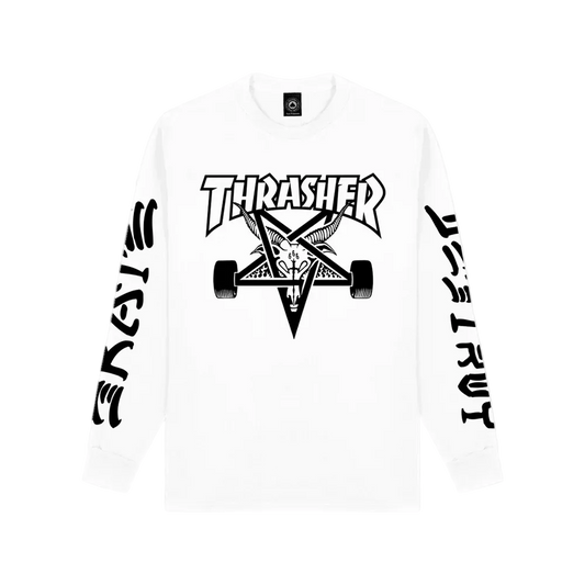 Thrasher Goat Destroy Long Sleeve T-Shirt White