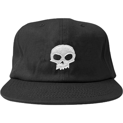 Zero Single Skull Applique Hat Black