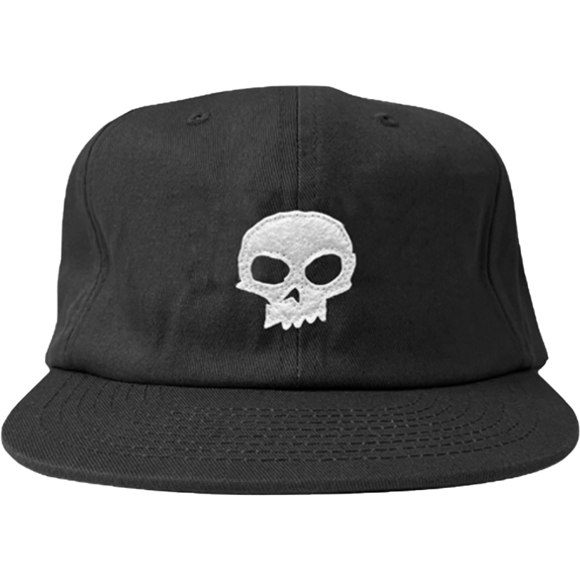 Zero Single Skull Applique Hat Black