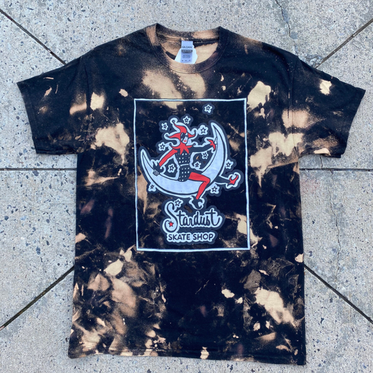 Stardust Skate Shop Moon Jest Tee 005 Bleached Black