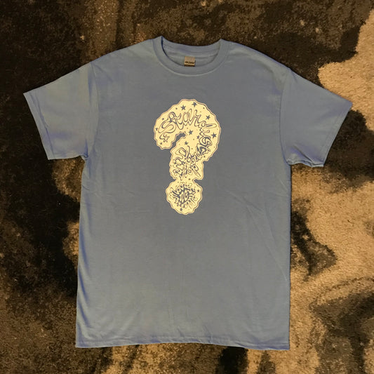 Stardust Skate Shop Uncertainty Tee 002 Carolina Blue / White
