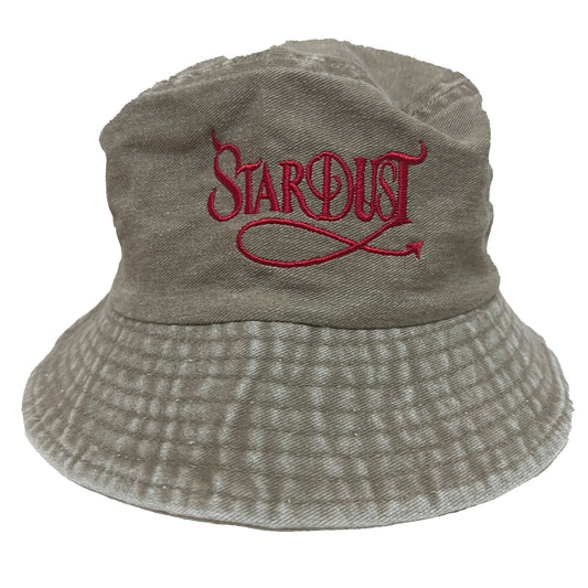 Stardust Devil's Wanderlust Bucket Hat 001 Stone Washed Khaki / Red