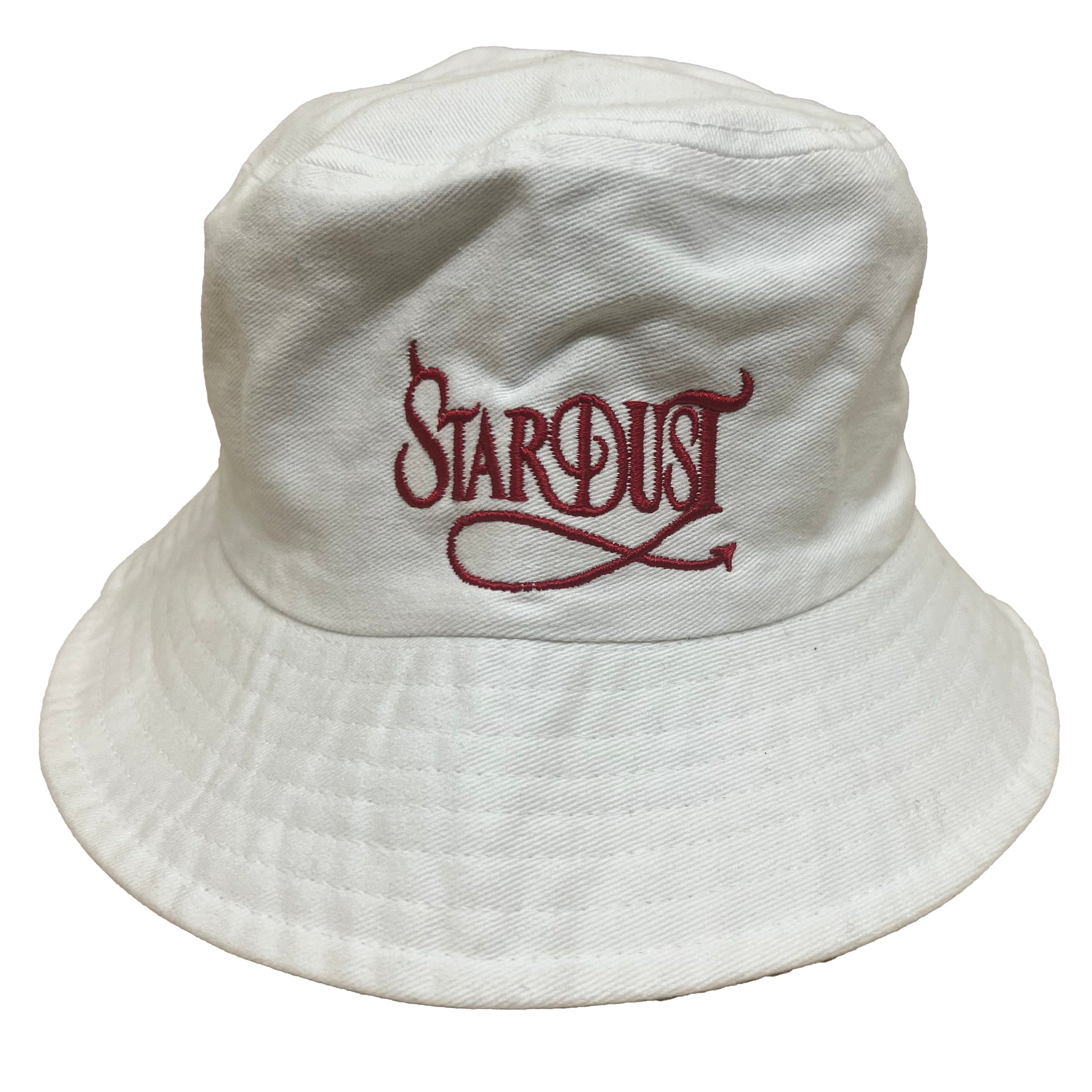 Stardust Devil's Wanderlust Bucket Hat 001 Stone Washed White / Red
