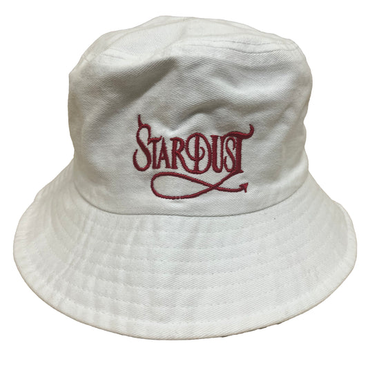 Stardust Devil's Wanderlust Bucket Hat 001 Stone Washed White / Red