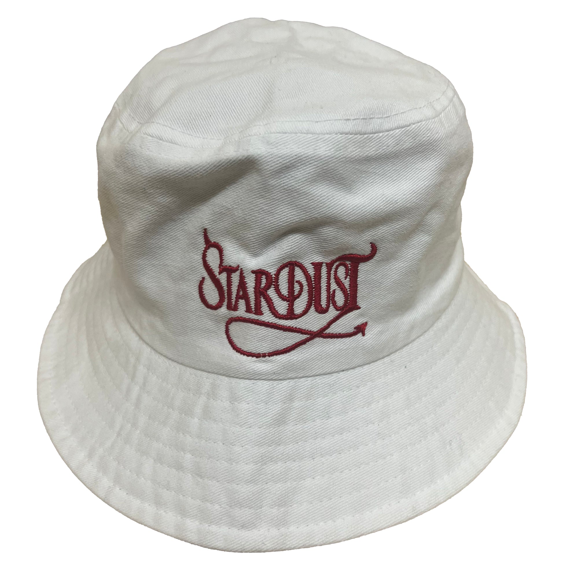 Stardust Devil's Wanderlust Bucket Hat 001 Stone Washed White / Red