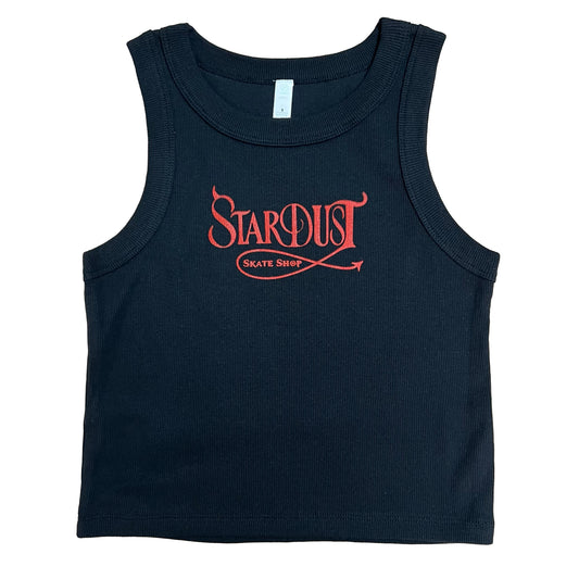 Stardust Devil's Wanderlust Organic Rib Crop Tank 001 Black / Red