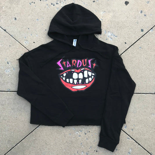 Stardust Skate Shop Teeth Crop Hoody 006 Black