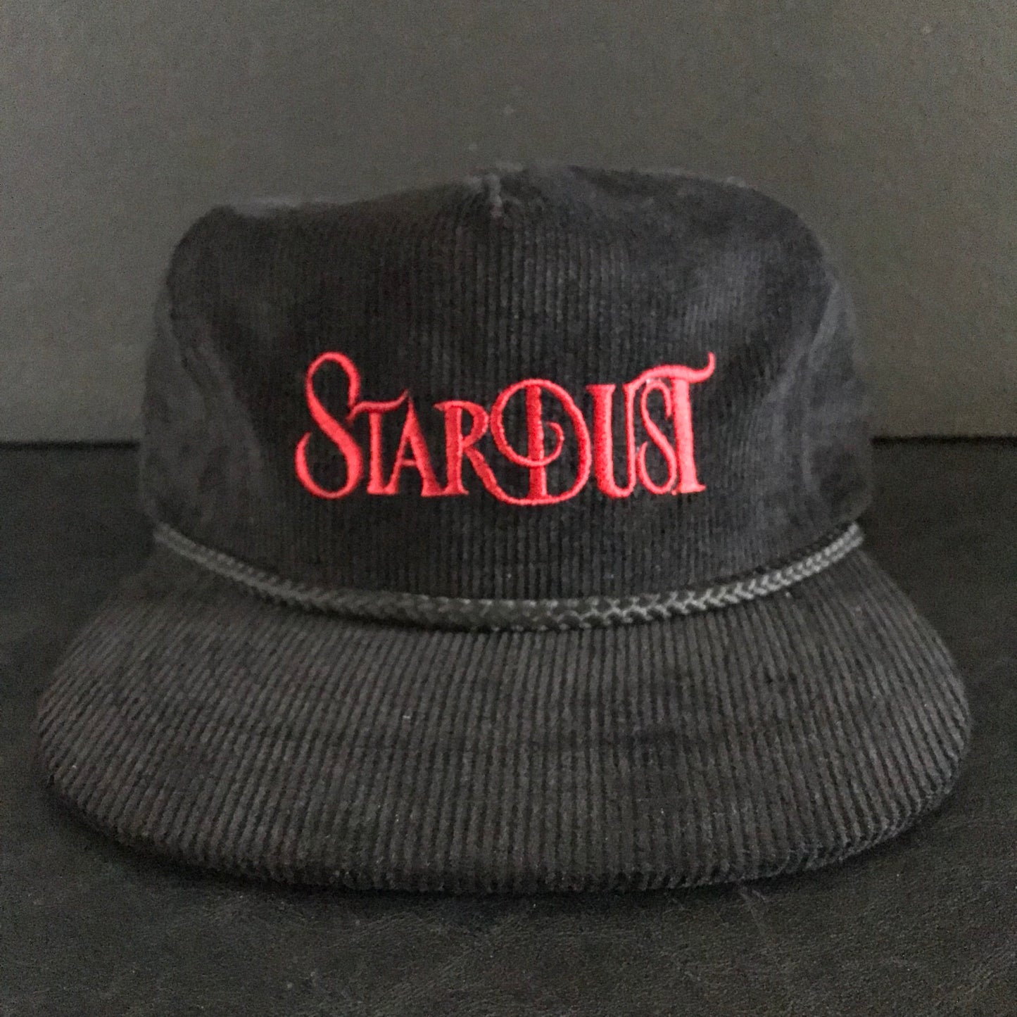 Stardust Skate Shop Wanderlust Corduroy Snapback Hat 001 Black / Red 