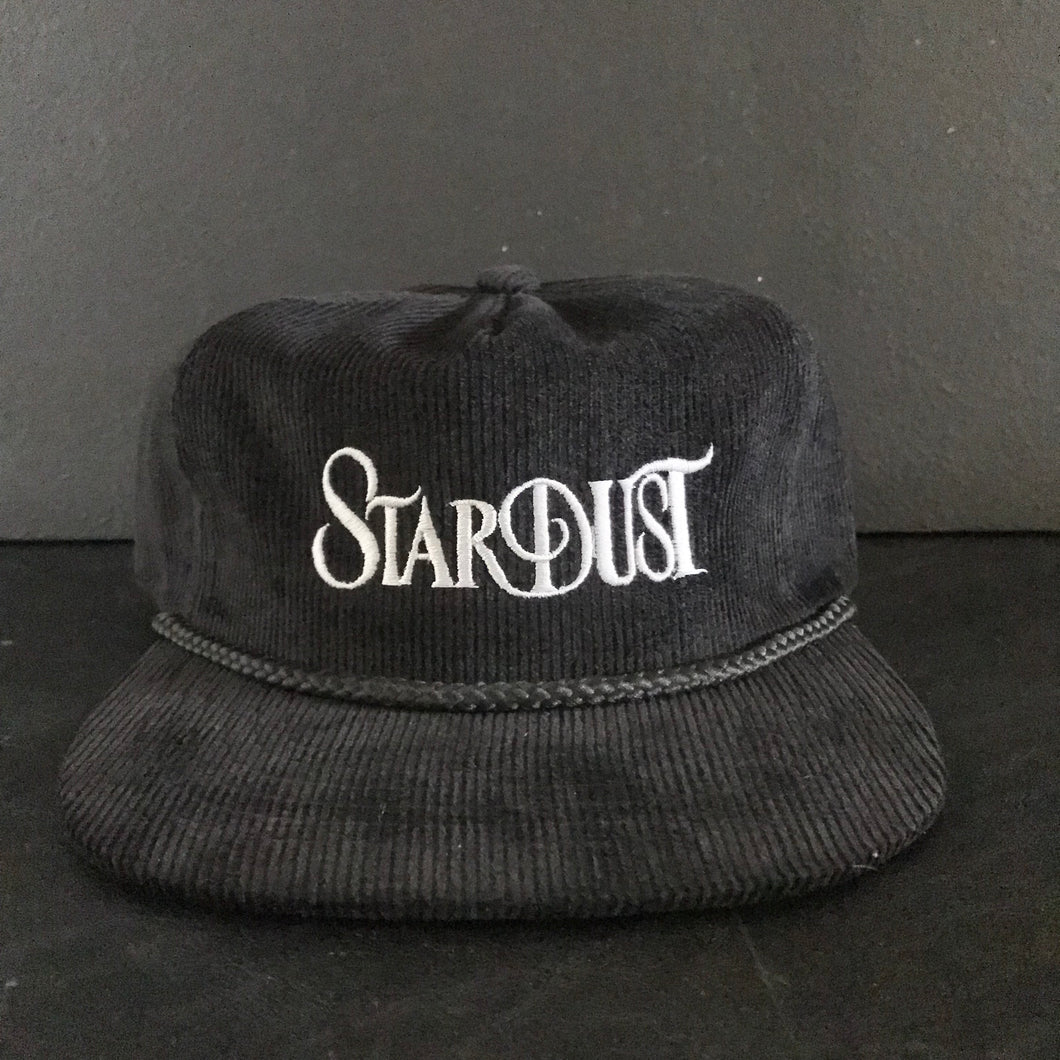 Stardust Skate Shop Wanderlust Corduroy Snapback Hat 001 Black / Silver 