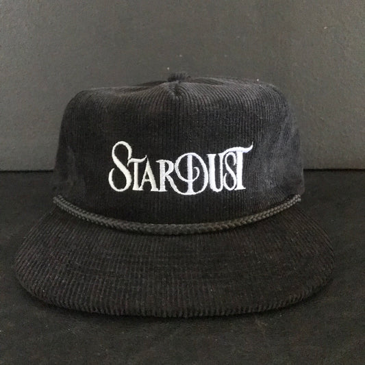 Stardust Skate Shop Wanderlust Corduroy Snapback Hat 001 Black / White 