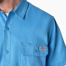 Load image into Gallery viewer, Dickies Relaxed Fit Contrast Stitch Short Sleeve Work Shirt Azure Blue
