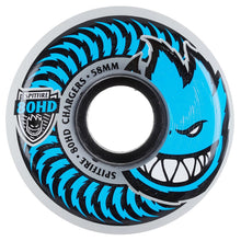 Load image into Gallery viewer, Spitfire 80HD Charger Conical 58mm 80a Set Of 4 Skateboard Wheels Clear / Blue
