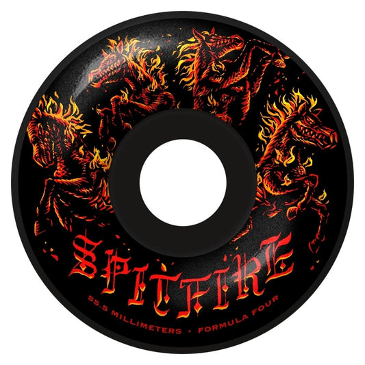 Spitfire Formula Four Apocalypse Radial 55.5mm 99d Set Of 4 Skateboard Wheels Black