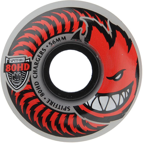 Spitfire 80HD Charger Classic 56MM 80A Set Of 4 Skateboard Wheels Clear / Red
