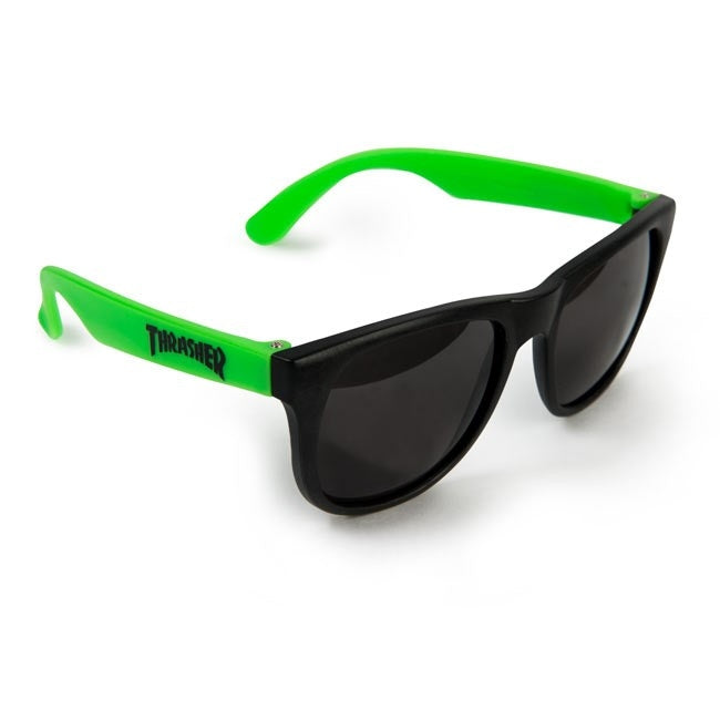 Thrasher Logo Sunglasses Black / Neon Green
