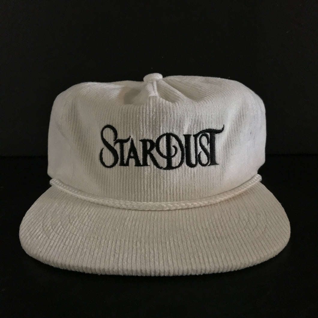 Stardust Skate Shop Wanderlust Corduroy Snapback Hat 001 White / Black 