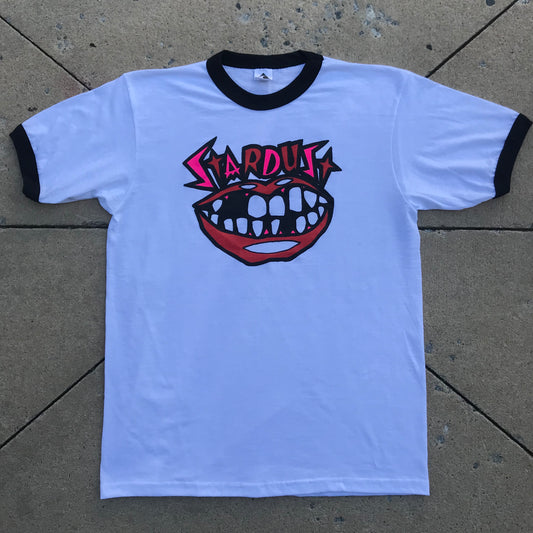 Stardust Skate Shop Teeth Ringer Tee 006 White / Black